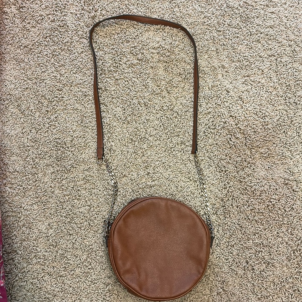 Banana Republic synthetic leather circle crossbody purse